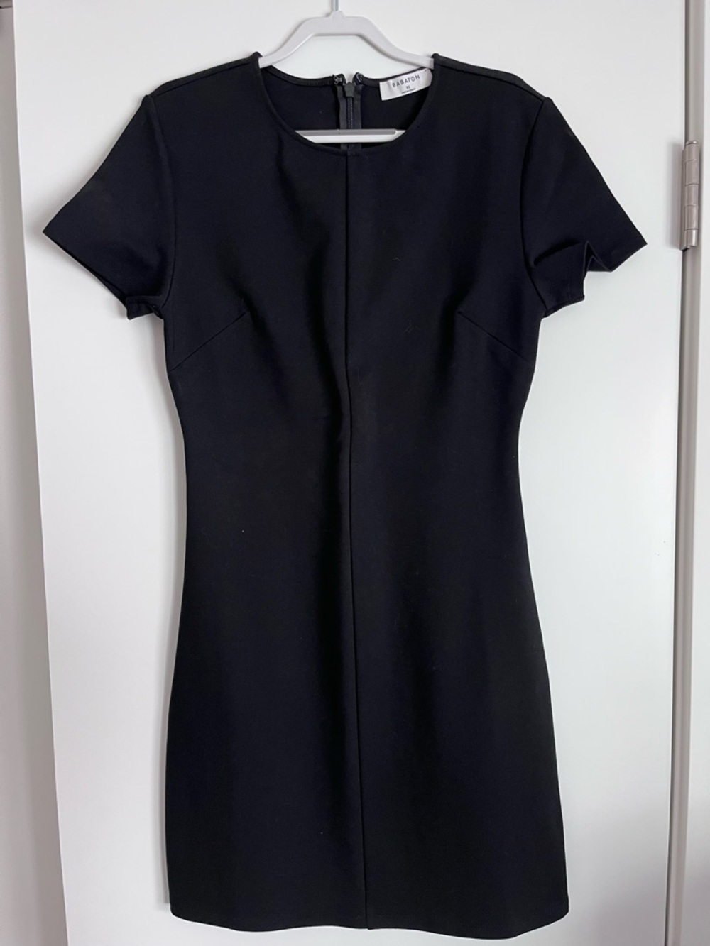 Babaton Black Short-Sleeve Mini Dress